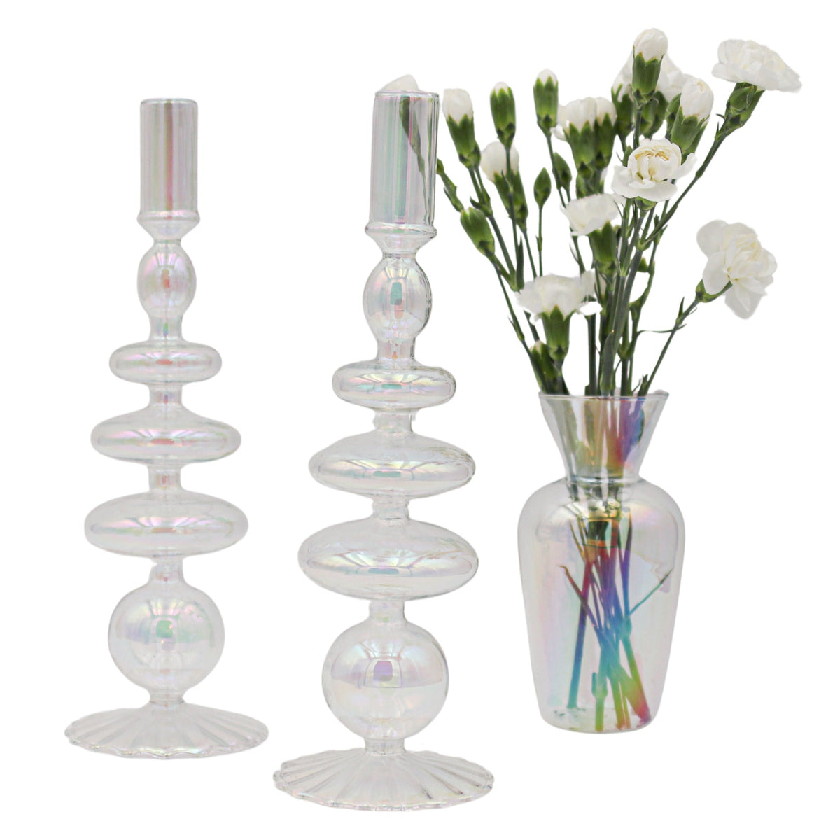 Rainbow Prism Vase - Pair