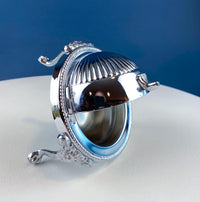 Iruinware Silver Caviar Dome Dish – Lion Feet Serving Bowl