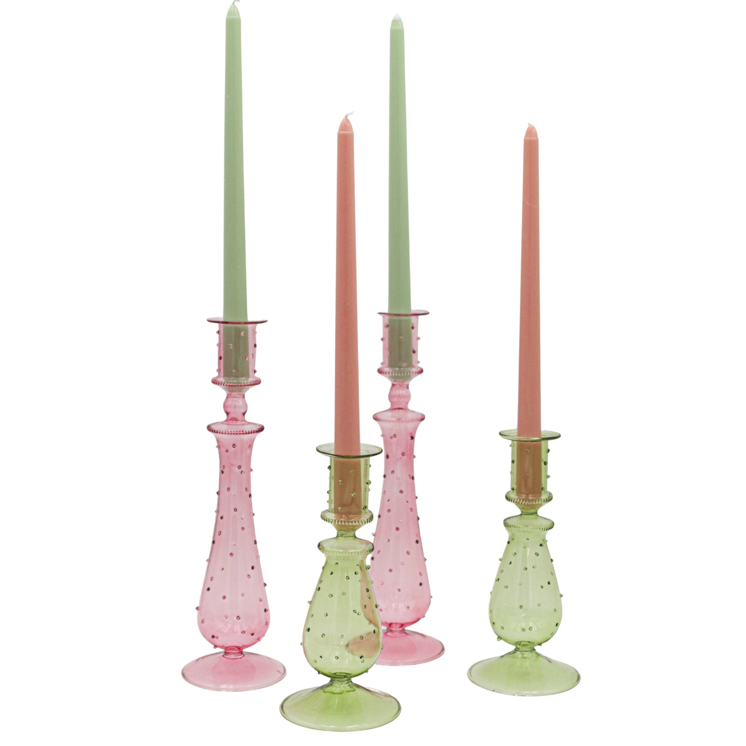 Rose Garden Dotty Candle Holder - Pair
