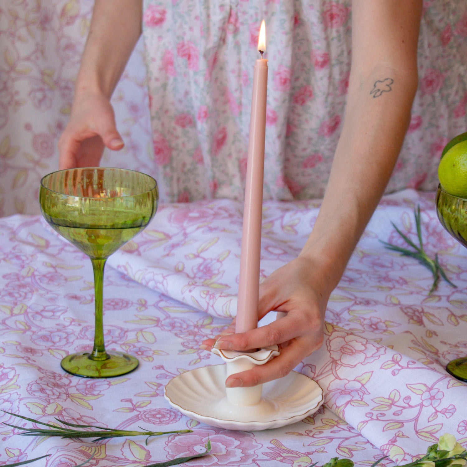 24 Extra Tall Rose Glow Taper Candle - 6 Packs of 4