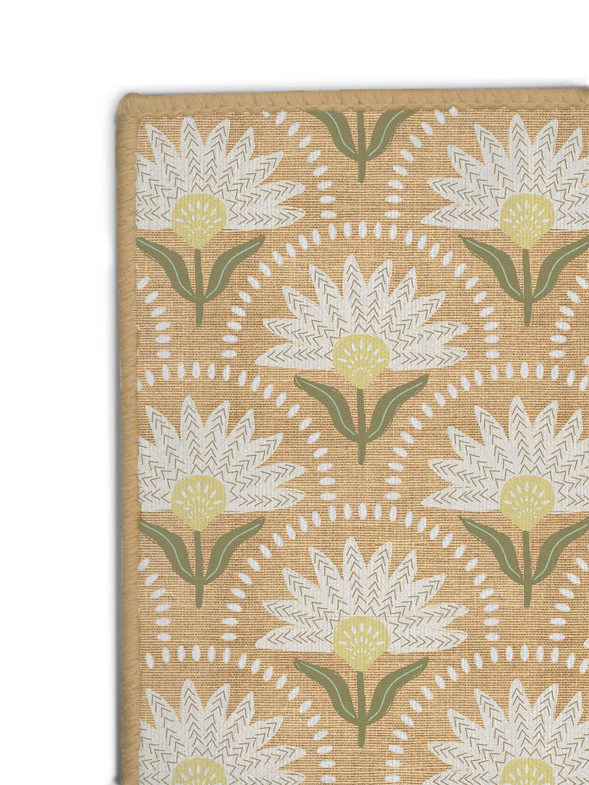 Coneflower White Nu-Jute Rug -Washable (Various Sizes)