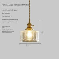 Vintage Brass Glass Pendant Light (Various Colors and Styles)