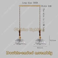 Japanese Glass Pendant Light - Vintage Brass (Various Sizes)