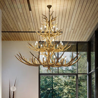 Retro LED Antler Chandelier Resin Pendant Lamp Decor Lighting (Various Sizes)