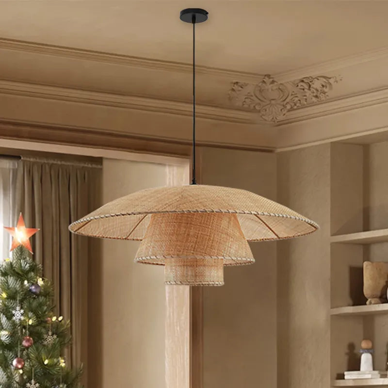 Retro Wabi-Sabi Rattan Pendant Light (Various Sizes)