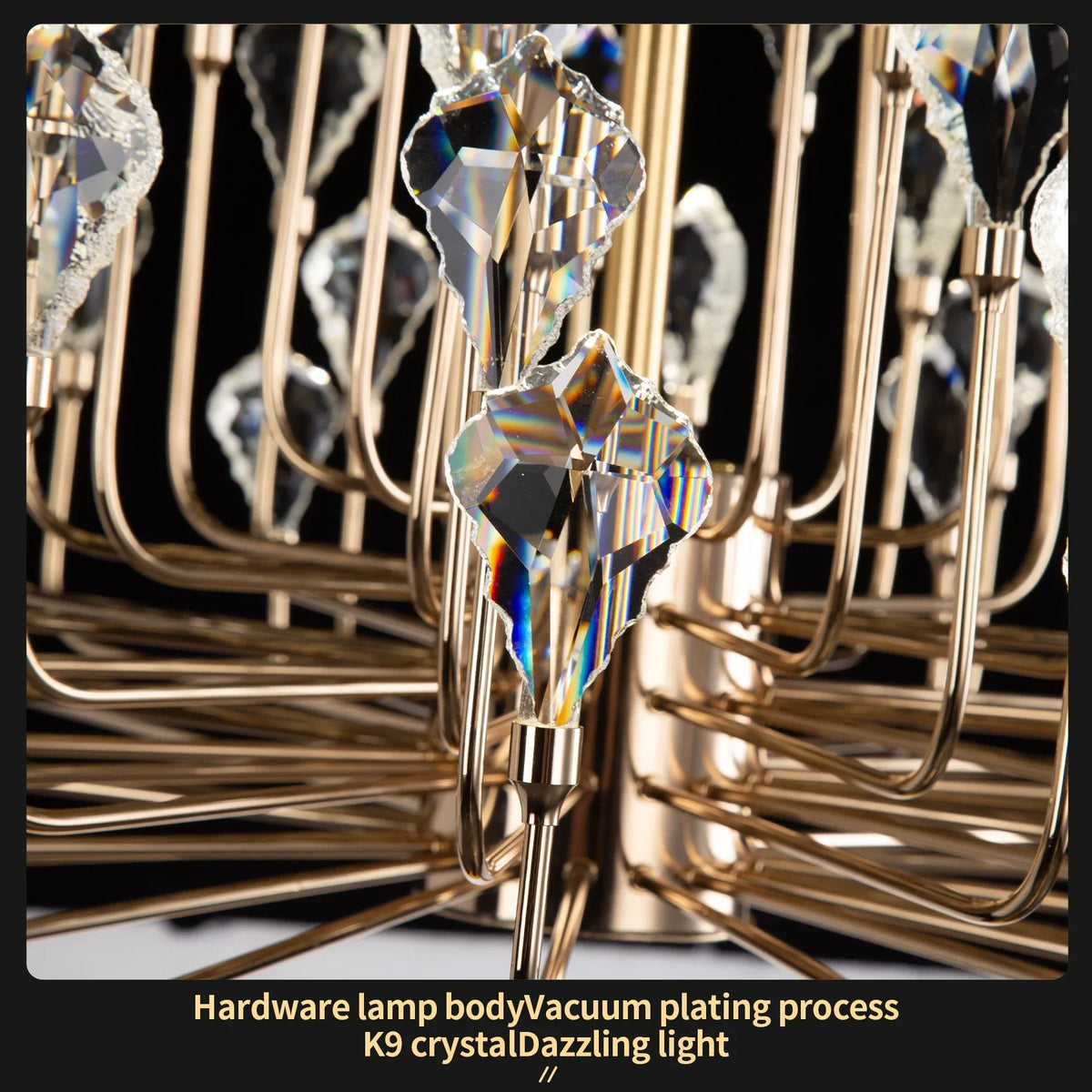 Serena Gold Crystal LED Chandelier Modern Pendant Light