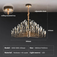 Serena Gold Crystal LED Chandelier Modern Pendant Light