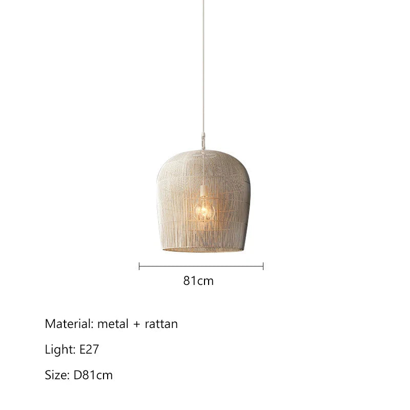 Wabi Sabi Rattan Pendant Light Handcrafted Elegance (Various Colors and Sizes)