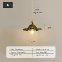 Retro Clear Glass Pendant Lamp Single Head Chandelier Cafe Bar Studio (9 Styles)