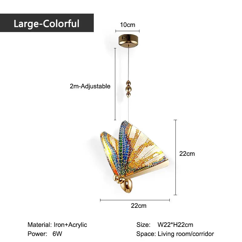 LED Butterfly Pendant Light Elegant Design (Various Colors)