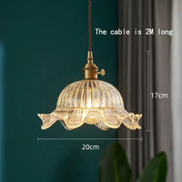 Japanese Glass Pendant Light - Vintage Brass (Various Sizes)