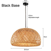 Bamboo Rattan LED Pendant Lamp Handwoven Natural Design (Various Styles, Colors and Sizes)
