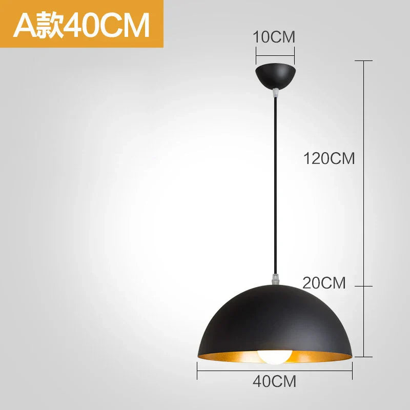 Nordic Retro Industrial Black Pendant Lamp Restaurant Bar Decor (Various Styles)