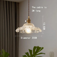 Japanese Glass Pendant Light - Vintage Brass (Various Sizes)
