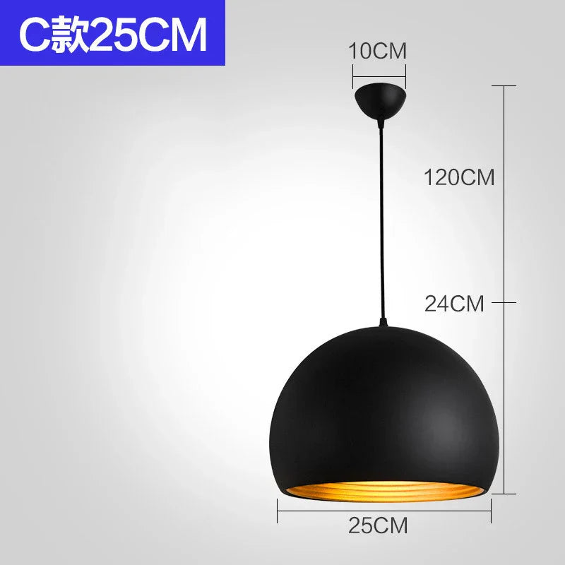 Nordic Retro Industrial Black Pendant Lamp Restaurant Bar Decor (Various Styles)