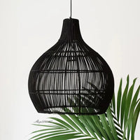 Japanese Handmade Rattan Woven Pendant Lamp Retro Decor (Various Sizes and Colors)