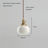 Modern Adjustable Rustic White and Brass Pendant Light (4 Styles)