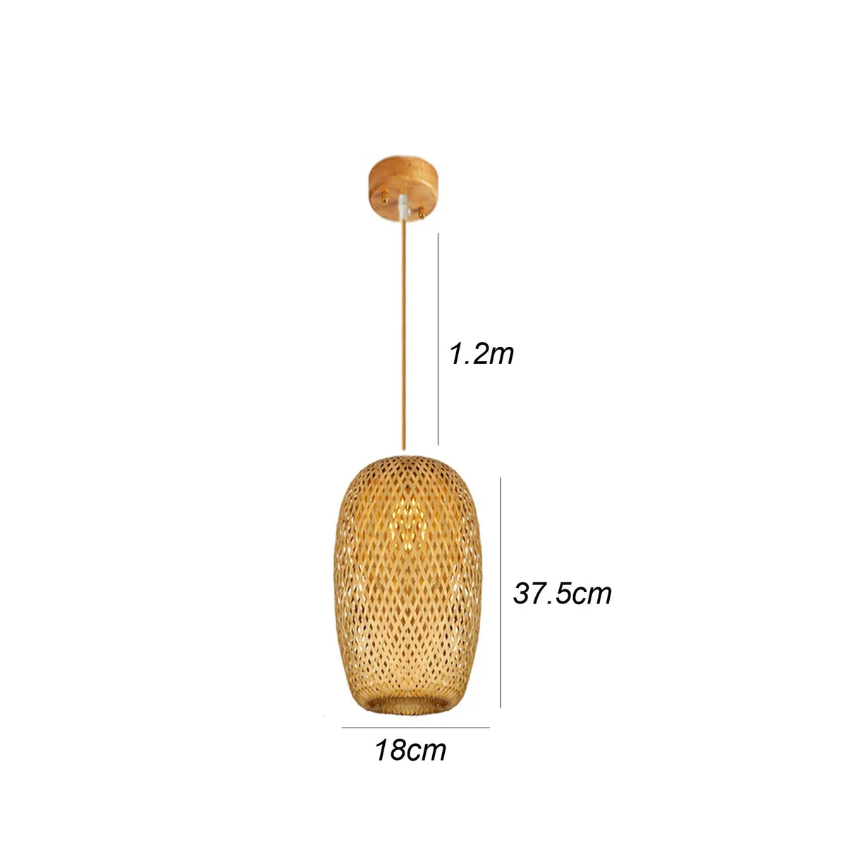Bamboo Rattan LED Pendant Lamp Handwoven Natural Design (Various Styles, Colors and Sizes)