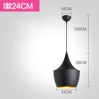 Nordic Retro Industrial Black Pendant Lamp Restaurant Bar Decor (Various Styles)