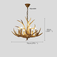 Retro LED Antler Chandelier Resin Pendant Lamp Decor Lighting (Various Sizes)