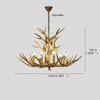 Retro LED Antler Chandelier Resin Pendant Lamp Decor Lighting (Various Sizes)