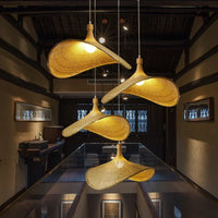 Classic Straw Hat Handmade Bamboo Pendant (Various Sizes)