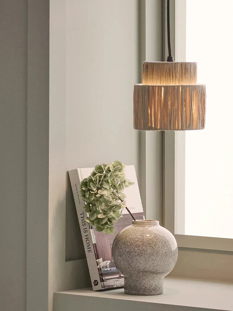 Artful Hand-Knitted Rattan Pendant (Various Styles)
