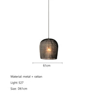 Wabi Sabi Rattan Pendant Light Handcrafted Elegance (Various Colors and Sizes)