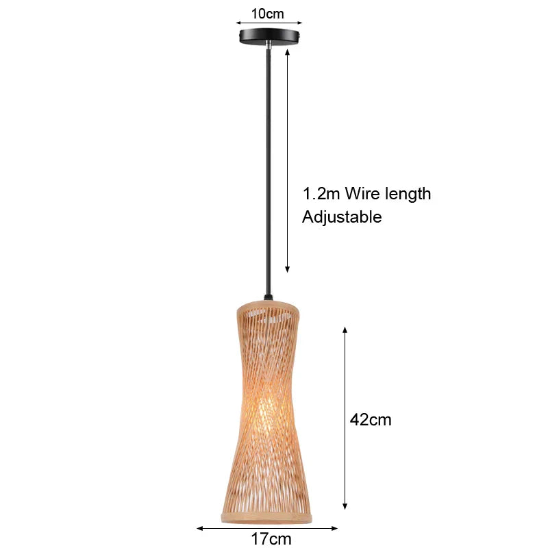Exquisite Design Bamboo Handwoven Rattan Pendant Light (18 Styles)