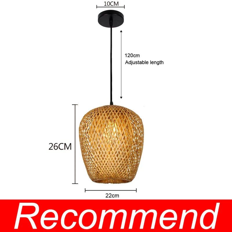 Exquisite Design Bamboo Handwoven Rattan Pendant Light (18 Styles)