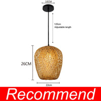 Exquisite Design Bamboo Handwoven Rattan Pendant Light (18 Styles)