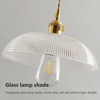 Retro Clear Glass Pendant Lamp Single Head Chandelier Cafe Bar Studio (9 Styles)