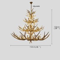 Retro LED Antler Chandelier Resin Pendant Lamp Decor Lighting (Various Sizes)