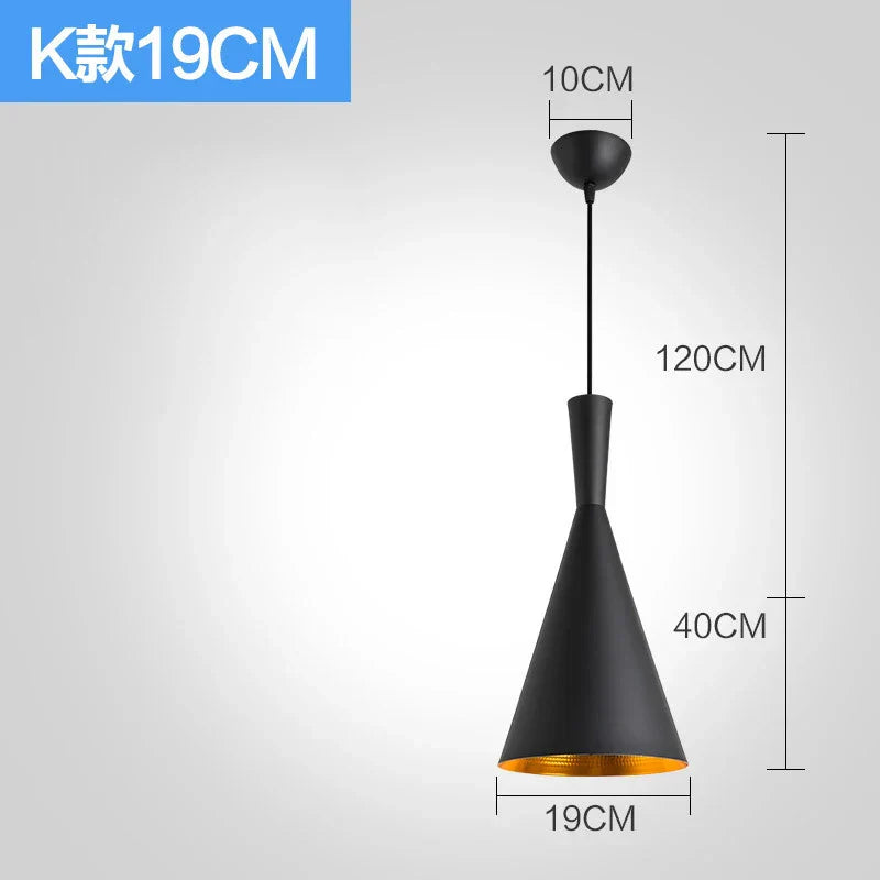 Nordic Retro Industrial Black Pendant Lamp Restaurant Bar Decor (Various Styles)