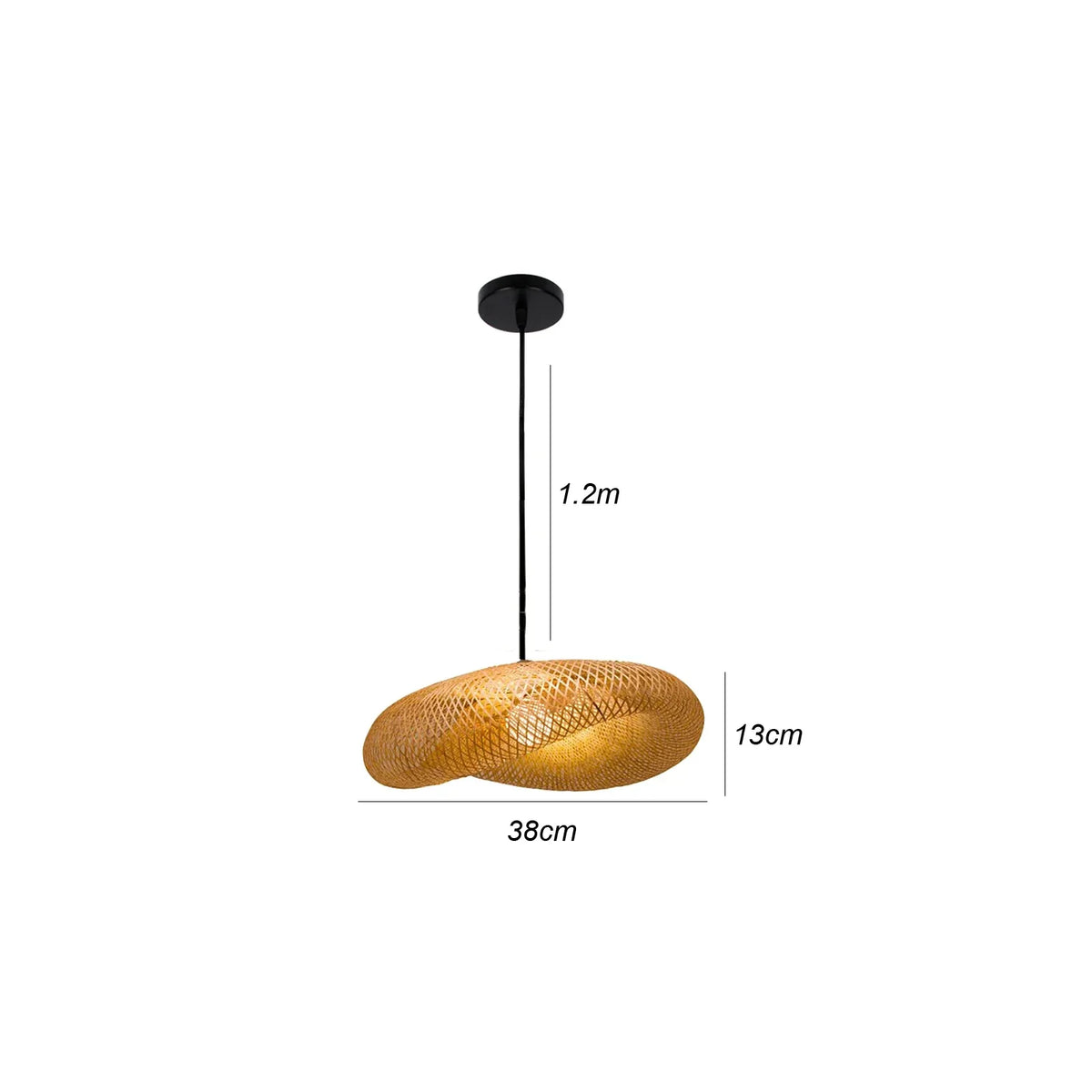 Bamboo Rattan LED Pendant Lamp Handwoven Natural Design (Various Styles, Colors and Sizes)