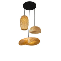 Bamboo Rattan LED Pendant Lamp Handwoven Natural Design (Various Styles, Colors and Sizes)