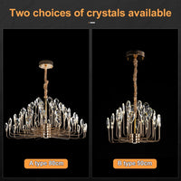 Serena Gold Crystal LED Chandelier Modern Pendant Light