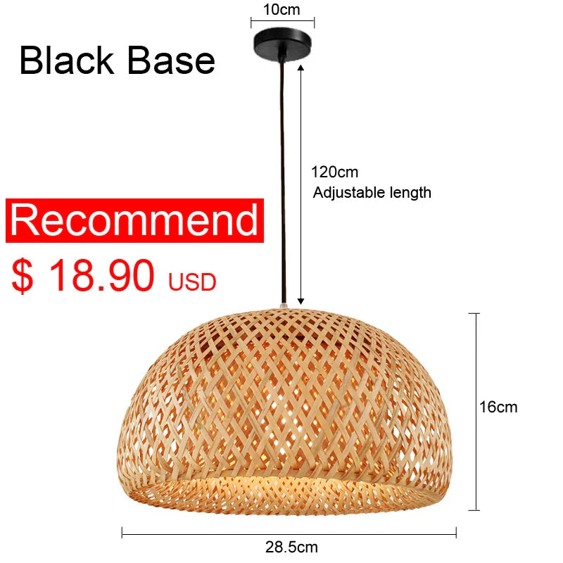 Exquisite Design Bamboo Handwoven Rattan Pendant Light (18 Styles)