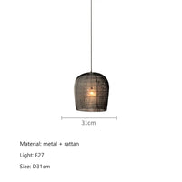 Wabi Sabi Rattan Pendant Light Handcrafted Elegance (Various Colors and Sizes)