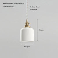 Modern Adjustable Rustic White and Brass Pendant Light (4 Styles)