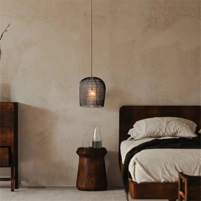 Wabi Sabi Rattan Pendant Light Handcrafted Elegance (Various Colors and Sizes)