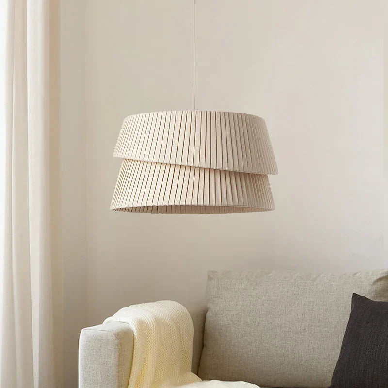 Nordic Minimalist Handmade Fabric Pendant Lamp Warm Lighting