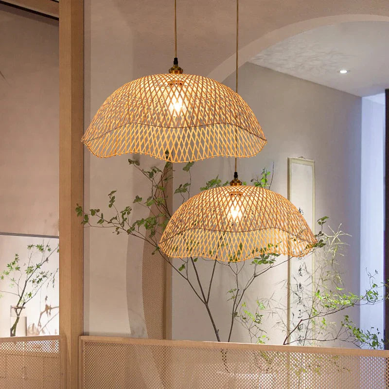 Modern Hand-Woven Bamboo Pendant Lights (Various Sizes)