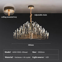 Serena Gold Crystal LED Chandelier Modern Pendant Light