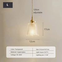 Retro Clear Glass Pendant Lamp Single Head Chandelier Cafe Bar Studio (9 Styles)