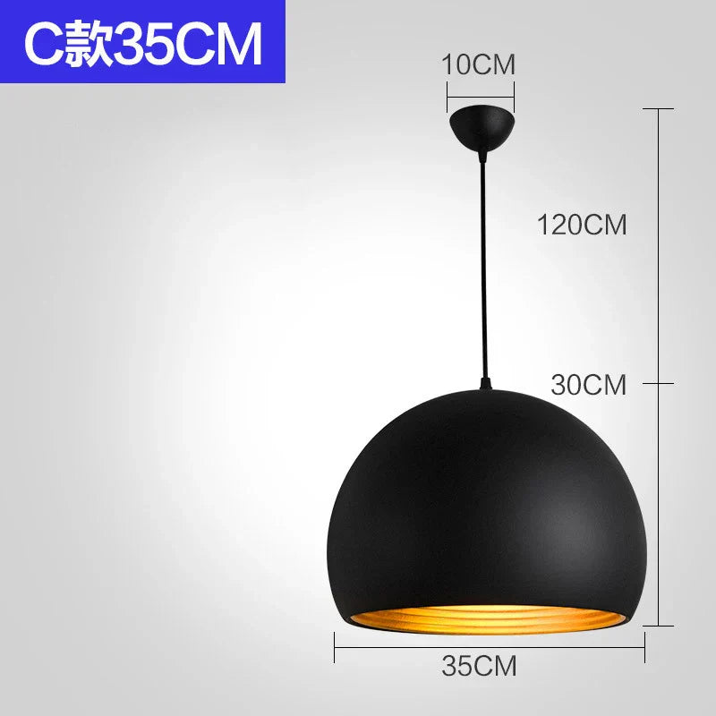 Nordic Retro Industrial Black Pendant Lamp Restaurant Bar Decor (Various Styles)