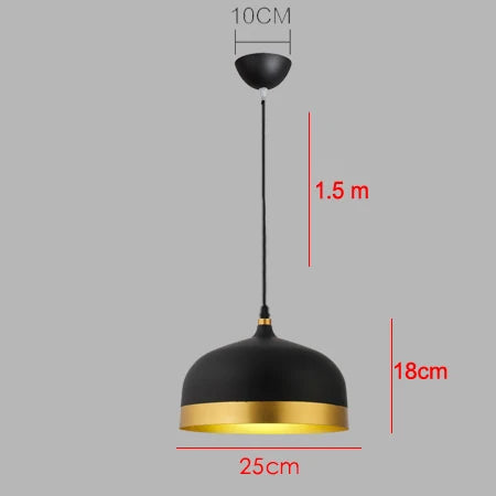 Nordic Retro Industrial Black Pendant Lamp Restaurant Bar Decor (Various Styles)
