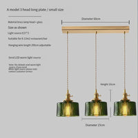 Vintage Brass Glass Pendant Light (Various Colors and Styles)
