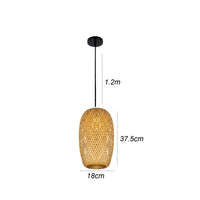 Bamboo Rattan LED Pendant Lamp Handwoven Natural Design (Various Styles, Colors and Sizes)