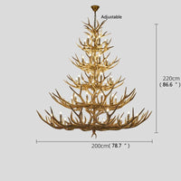 Retro LED Antler Chandelier Resin Pendant Lamp Decor Lighting (Various Sizes)